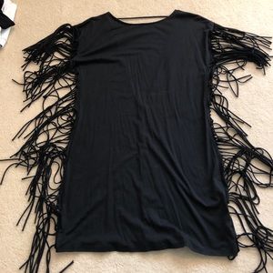Fringe mini (T-shirt) dress